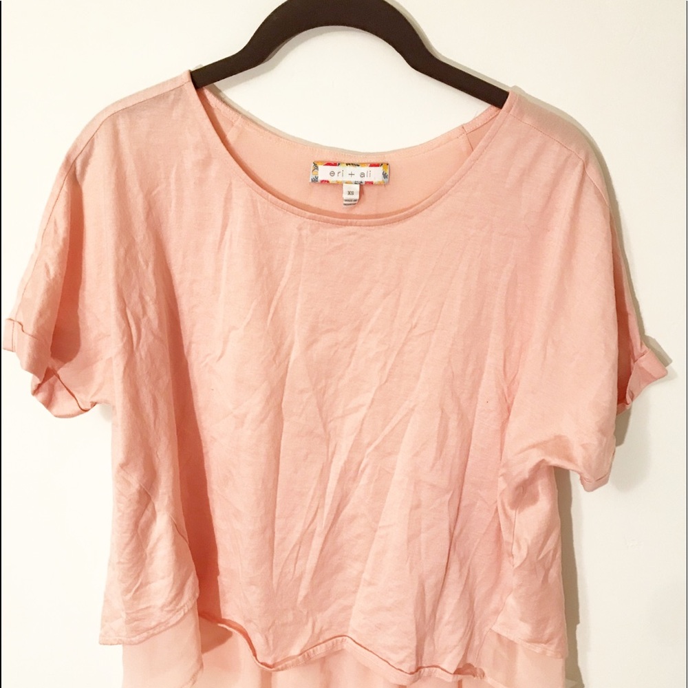 Eri + ali XS Chiffon Hemmed tee A15